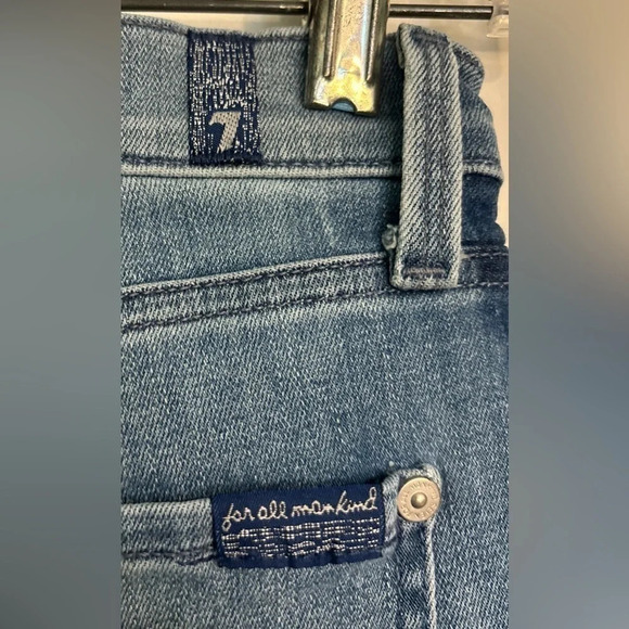 7 for all mankind women's high waist ankle skinny jean with stripe and stretch - Picture 3 of 6